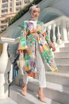 Manolya Desenli Kimono - YEŞİL