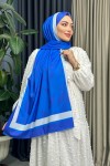 Elva Desenli Ipek Şal - Mavi Elva Desenli Ipek Şal - Mavi