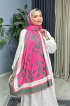 Elva Desenli Ipek Şal - Fuşya Elva Desenli Ipek Şal - Fuşya