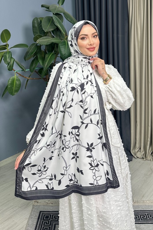 Mercan Ipek Şal - Siyah Mercan Ipek Şal - Siyah