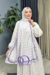 Riva Desenli Ipek Şal - Lila Riva Desenli Ipek Şal - Lila
