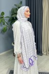 Riva Desenli Ipek Şal - Lila Riva Desenli Ipek Şal - Lila