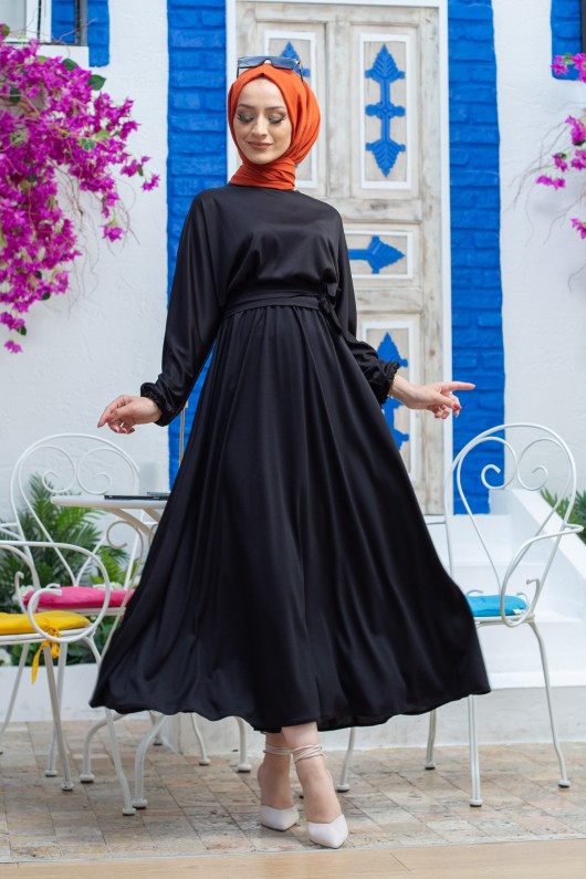 Mevlana Tesettür Elbise - SİYAH Mevlana Tesettür Elbise - SİYAH