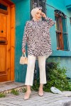 Zebra Desen Tesettür Tunik - Si̇yah Zebra Desen Tesettür Tunik - Si̇yah