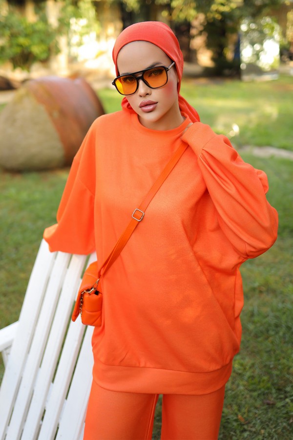 Şanzelize Balon Kol Takım - Turuncu