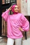 Pars Desen Triko Tunik - Pembe