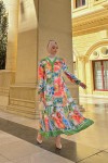 Lara Çiçekli Elbise - Yeşil Lara Çiçekli Elbise - Yeşil