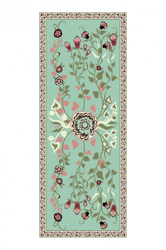 Alora Desenli Ipek Şal - Mint Alora Desenli Ipek Şal - Mint