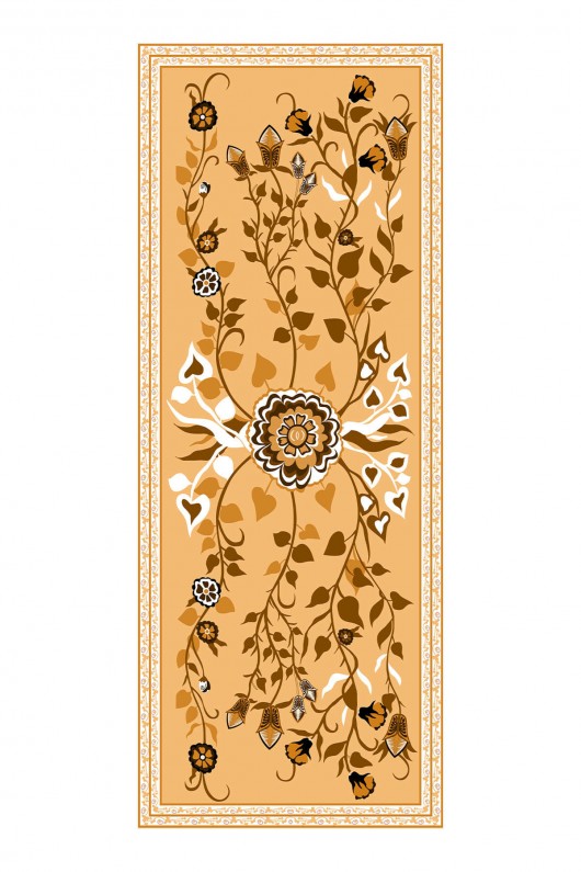 Alora Desenli Ipek Şal - Oranj Alora Desenli Ipek Şal - Oranj