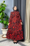 Alona Desenli Elbise - Kirmizi Alona Desenli Elbise - Kirmizi