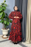 Alona Desenli Elbise - Kirmizi Alona Desenli Elbise - Kirmizi