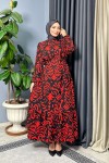Alona Desenli Elbise - Kirmizi Alona Desenli Elbise - Kirmizi