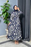 Alona Desenli Elbise - Lacivert Alona Desenli Elbise - Lacivert
