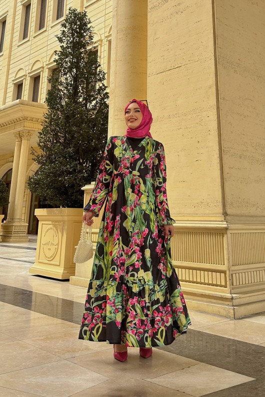 Beymen Desenli Elbise - Siyah Beymen Desenli Elbise - Siyah
