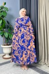 Hera Desenli Elbise - Mavi Hera Desenli Elbise - Mavi