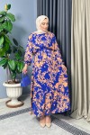 Hera Desenli Elbise - Mavi Hera Desenli Elbise - Mavi