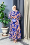 Hera Desenli Elbise - Mavi Hera Desenli Elbise - Mavi
