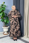 Hera Desenli Elbise - Kahverengi Hera Desenli Elbise - Kahverengi