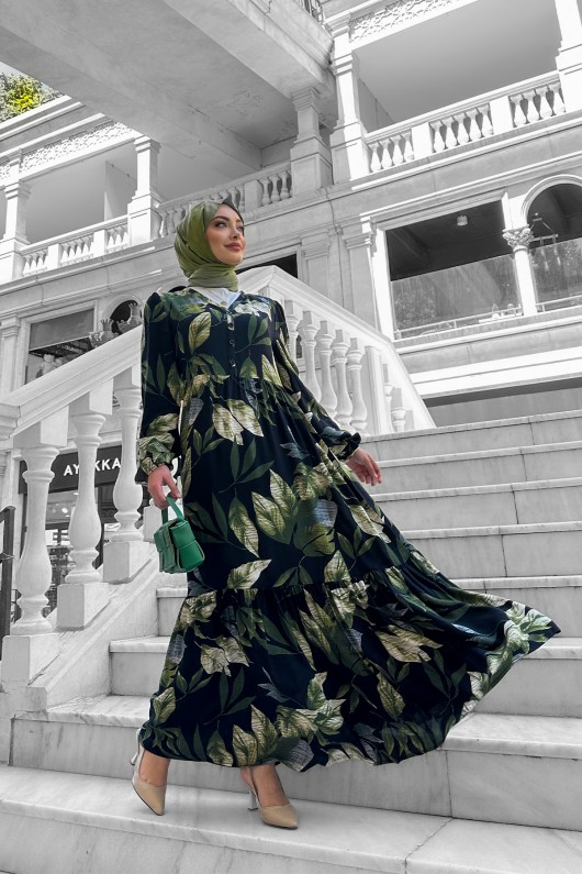 Rüya Desenli Elbise - Haki Rüya Desenli Elbise - Haki