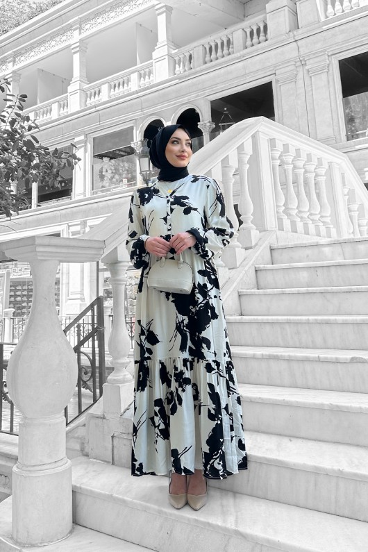 Avşa Desenli̇ Elbi̇se - Beyaz Avşa Desenli̇ Elbi̇se - Beyaz