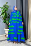 Velsa Desenli Elbise - Mavi Velsa Desenli Elbise - Mavi
