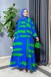 Velsa Desenli Elbise - Mavi Velsa Desenli Elbise - Mavi