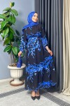Venedik Desenli Elbise - Mavi Venedik Desenli Elbise - Mavi