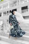 Yonca Desenli Elbise - Siyah Yonca Desenli Elbise - Siyah