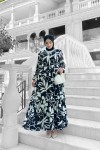 Yonca Desenli Elbise - Siyah Yonca Desenli Elbise - Siyah