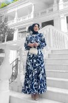 Yonca Desenli Elbise - Lacivert Yonca Desenli Elbise - Lacivert