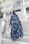 Yonca Desenli Elbise - Lacivert Yonca Desenli Elbise - Lacivert