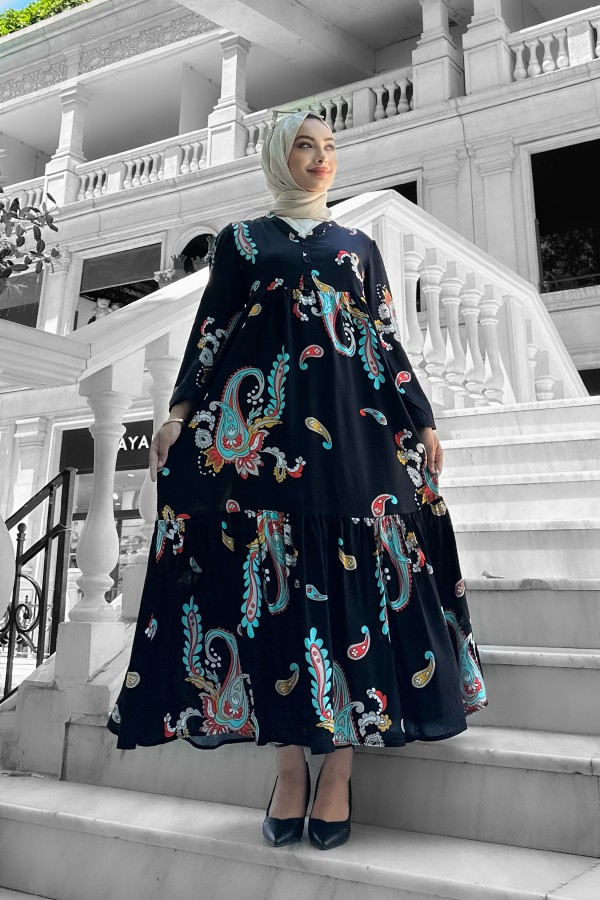 Mango Desenli Viskon Elbise Mint Mango Desenli Viskon Elbise Mint