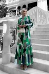 Lena Desenli Viskon Elbise Yeşil Lena Desenli Viskon Elbise Yeşil