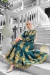 Sultan Desenli Viskon Elbise Yeşil Sultan Desenli Viskon Elbise Yeşil