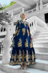 Sultan Desenli Viskon Elbise Lacivert Sultan Desenli Viskon Elbise Lacivert