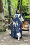 New - Alya Desenli Viskon Elbise - Lacivert New - Alya Desenli Viskon Elbise - Lacivert