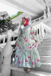Nazlı Desenli Krep Elbise - Pudra Nazlı Desenli Krep Elbise - Pudra